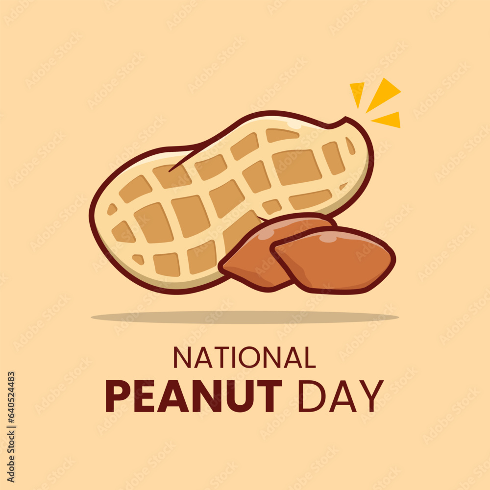 Vector graphic of peanut vegetable cartoon illustration suitable for national peanut day Vector graphic of peanut vegetable cartoon illustration suitable for national peanut day