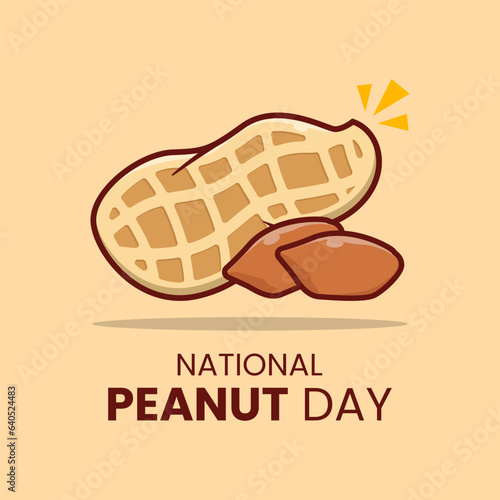Vector graphic of peanut vegetable cartoon illustration suitable for national peanut day