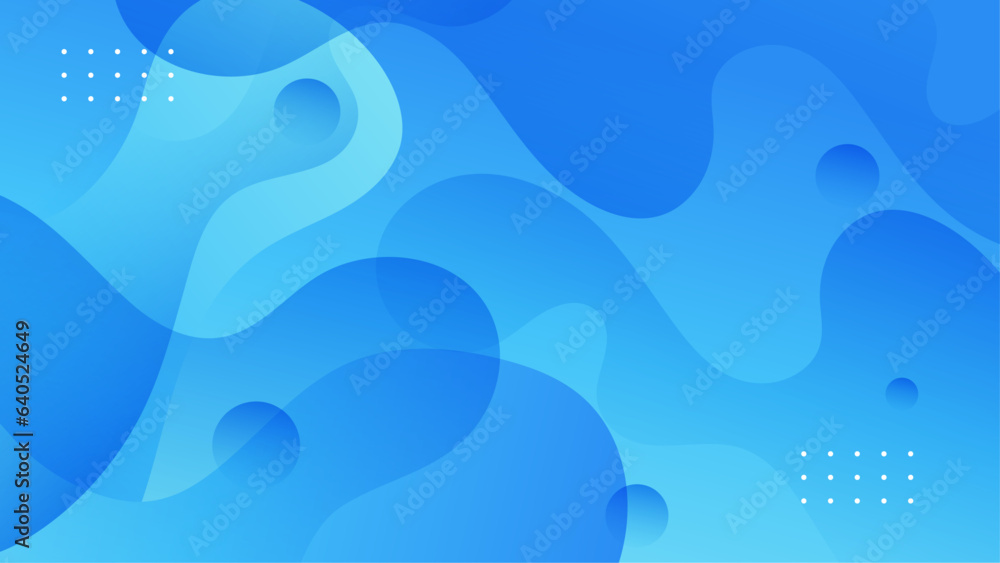 Blue geometric background. Fluid shapes composition.