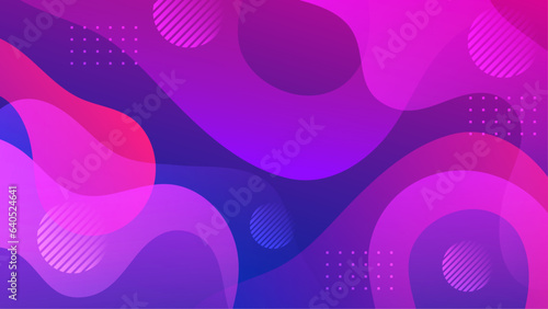Gradient background with colorful morphing shapes. Morphing purple blobs. Vector 3d illustration. Abstract 3d background. Liquid colors. Decoration for banner or sign design