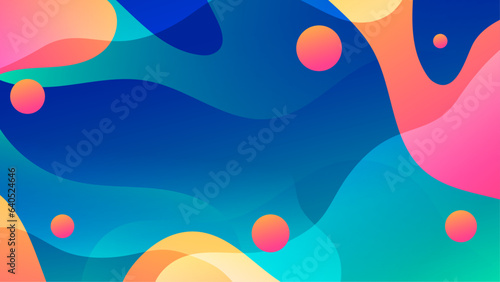 Gradient background with colorful morphing shapes. Morphing colorful blobs. Vector 3d illustration. Abstract 3d background. Liquid colors. Decoration for banner or sign design