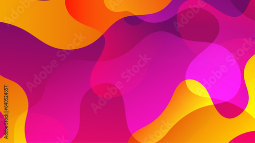 Gradient background with colorful morphing shapes. Morphing pink orange blobs. Vector 3d illustration. Abstract 3d background. Liquid colors. Decoration for banner or sign design