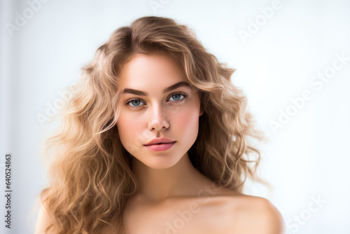 Graceful Young Woman Model On White Background . Сoncept Graceful Pose, Young Models, White Background, Female Beauty