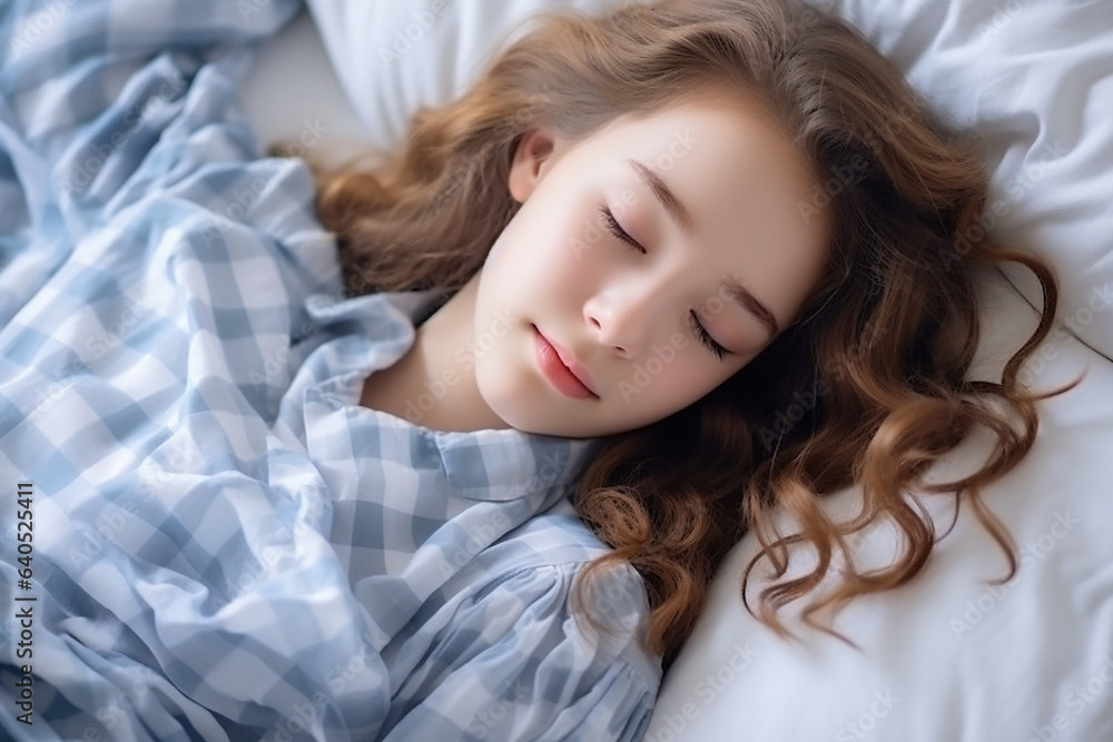Peacefully beautiful woman sleeping in calm in closeup shot Peacefully beautiful woman sleeping in calm in closeup shot