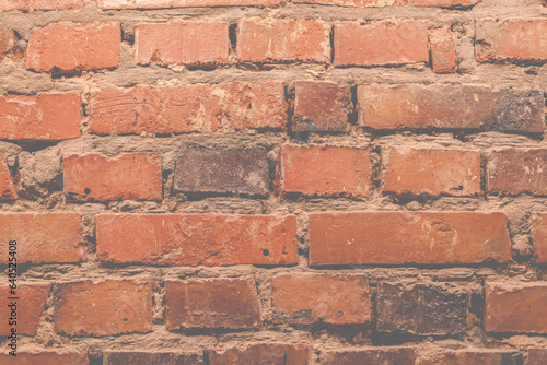 Red brick wall. Texture of old brown and red brick wall background.