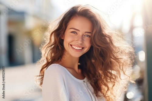 Cheerful Young Woman Model Natural Background . Сoncept Cheerful Young Women, Model Natural Background, Photography Tips, Social Media Channels