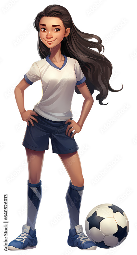 Female soccer player with soccer ball Female soccer player with soccer ball