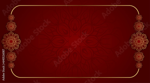 Red background with ornamental mandala