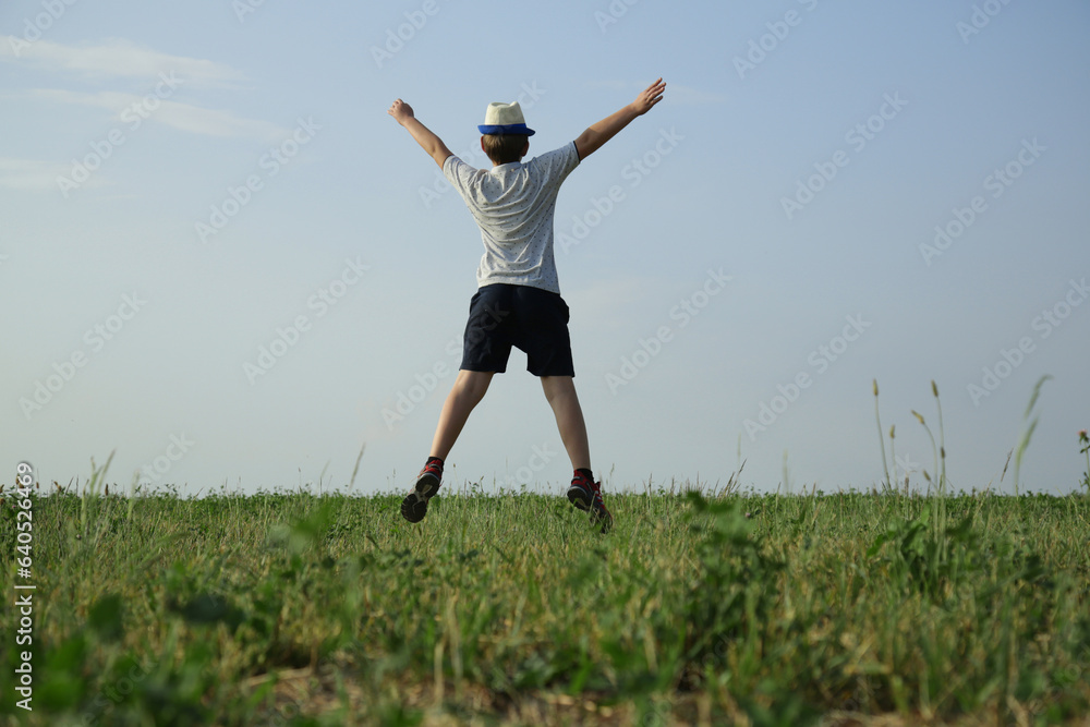 teenager in dream run through. happy family kid concept teenager in dream run through. happy family kid concept