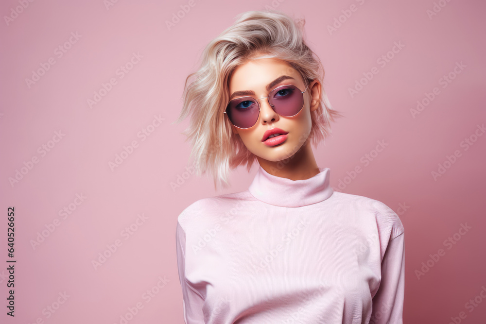 A Woman With Blonde Hair Wearing Sunglasses. Сoncept Blonde Hair, Sunglasses, Womens Fashion, Confidence A Woman With Blonde Hair Wearing Sunglasses. Сoncept Blonde Hair, Sunglasses, Womens Fashion, Confidence