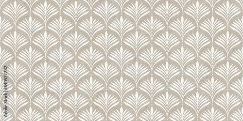 Seamless Pattern. Geometric Floral decorative texture. leavesLeaves stylish background.