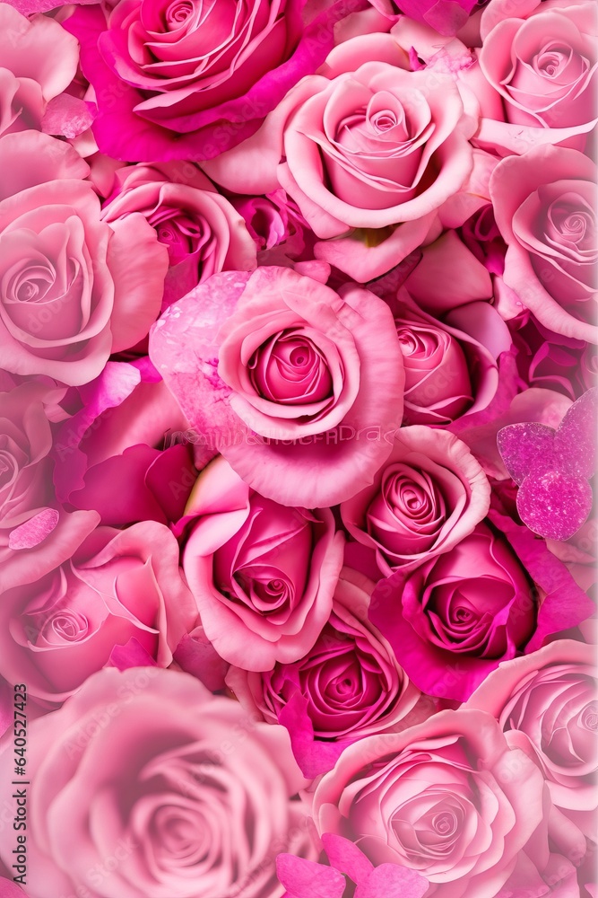 hot pink roses, with blurred background, gift for mothers day or decoration for your wife hot pink roses, with blurred background, gift for mothers day or decoration for your wife