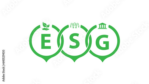 esg icons on white background	