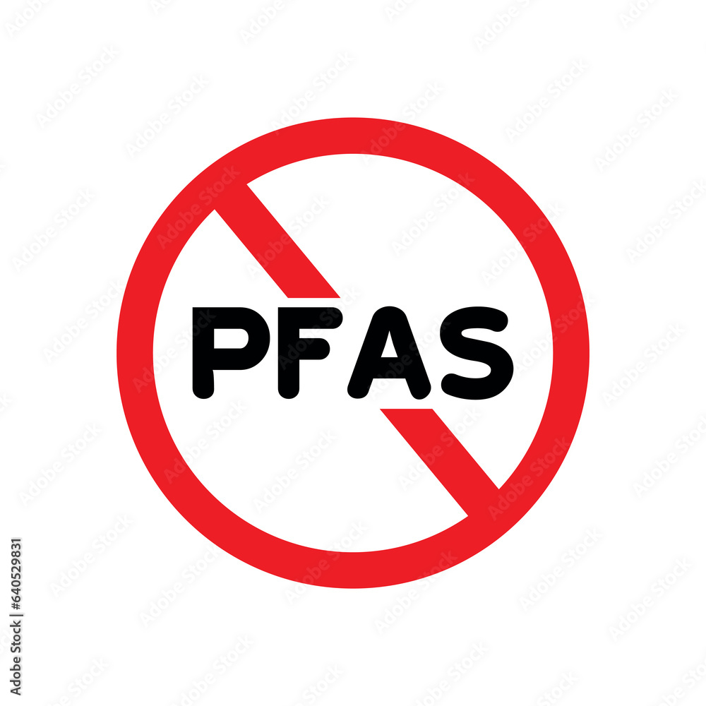 pfas free sign on white background pfas free sign on white background