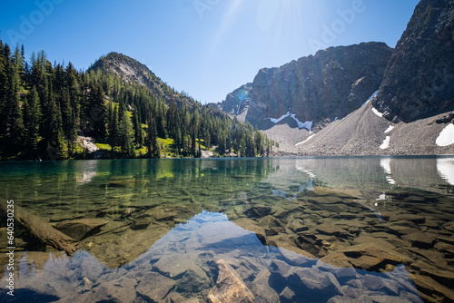 Blue Lake in North Cascades National Park in Washington State. photo