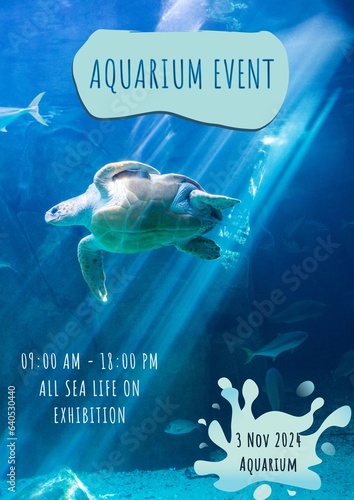 Aquarium event, 3 nov 2024 aquarium, 9am to 18 pm, all sea life on exhibition over turtle and fish