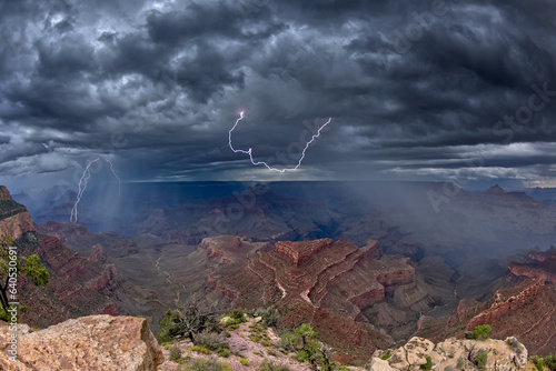 Storm passing over Grand Canyon at Shoshone Point