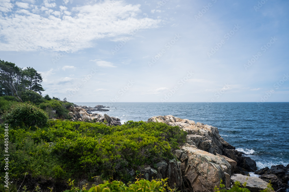 Fototapeta premium Rocky coastline near Kennebunkport, Maine.