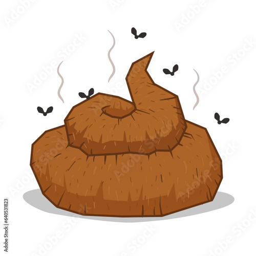 Stinky poop flat vector illustration clipart isolated on white background