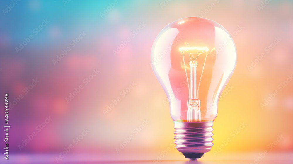 Lightbulb for creative and smart thinking idea concept, pastel background Lightbulb for creative and smart thinking idea concept, pastel background