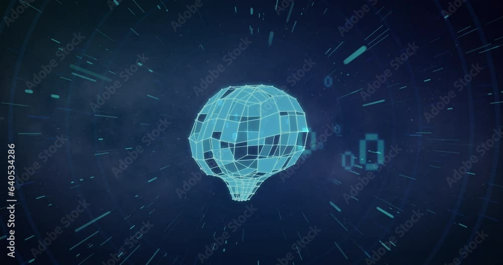 Animation of brain and shapes over binary coding Animation of brain and shapes over binary coding
