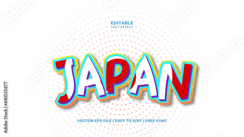 Japan Modern text effect template with 3d bold type style and retro concept use for brand label and logotype