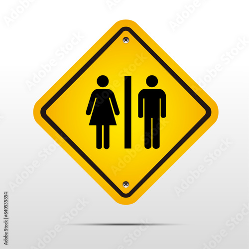 Simple basic sign icon male and female toilet.