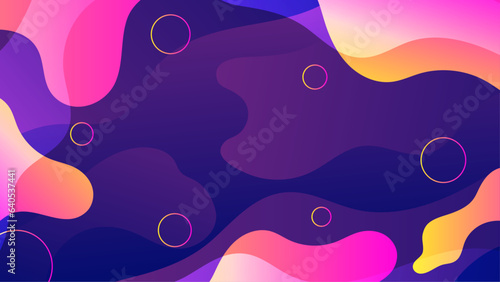 Gradient background with purple pink orange morphing shapes. Morphing colorful blobs. Vector 3d illustration. Abstract 3d background. Liquid colors. Decoration for banner or sign design