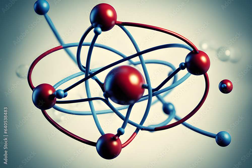 a photograph of an atom joining a molecule.Generative ai a photograph of an atom joining a molecule.Generative ai