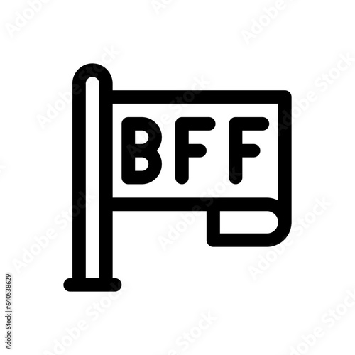 best friends line icon