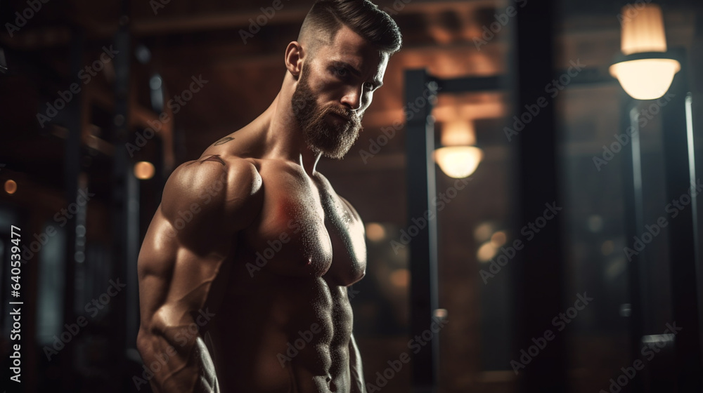 Strong well built bodybuilder lifting dumbbell. Strong well built bodybuilder lifting dumbbell.