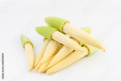 Fresh Baby Corn isolated on a white background