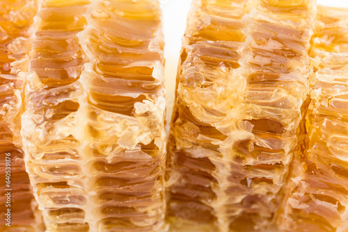 Close up Honeycomb on white