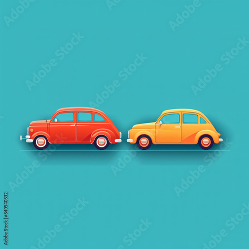 car icons and pictures cartoon painted style in 3d