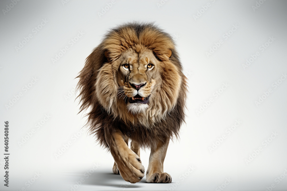 a lion on isolate white background a lion on isolate white background