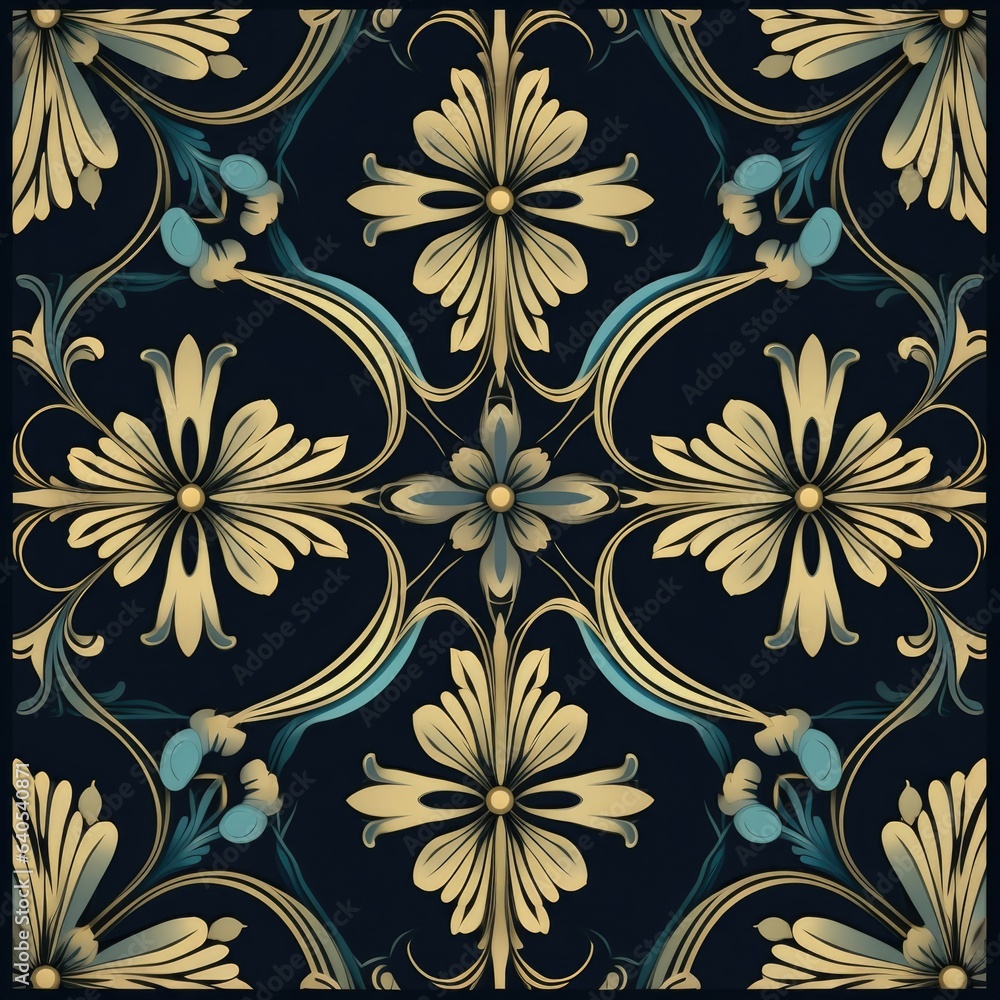 Seamless pattern with decorative flowers. Vector illustration in retro style. Seamless pattern with decorative flowers. Vector illustration in retro style.