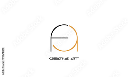 AF, FA, A, F abstract letters logo monogram