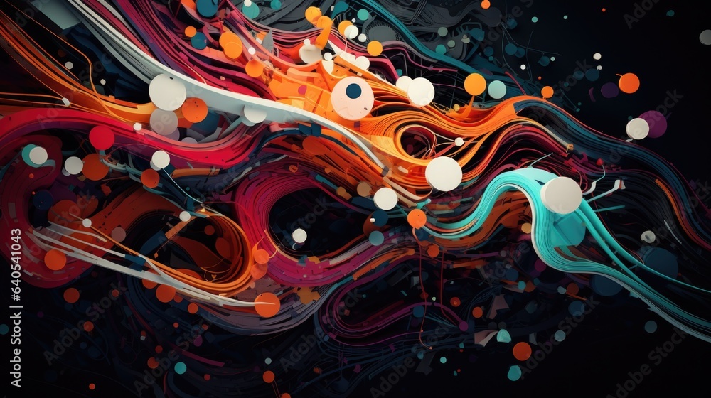 Obraz premium abstract background with colorful spots and swirls, 3d illustration