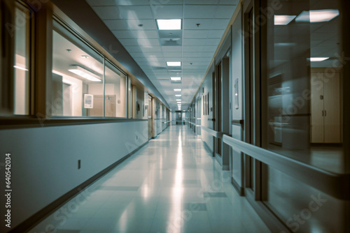 Corridor in the hospital. Empty Passage within a Contemporary Hospital