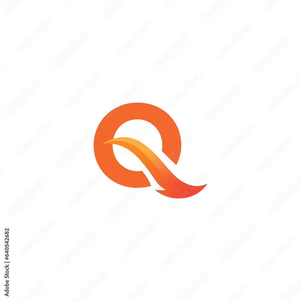 Obraz premium Letter Q Fire Logo icon vector template