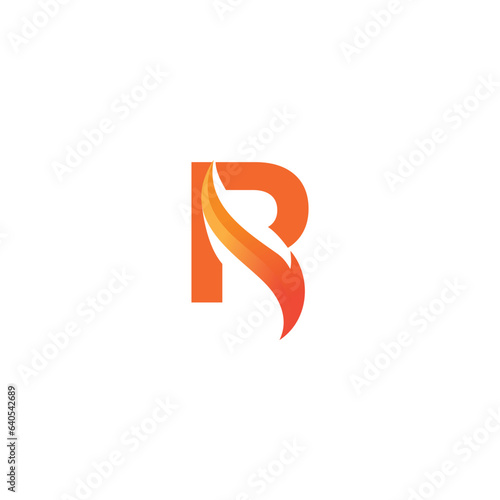 Letter R Fire Logo icon vector template