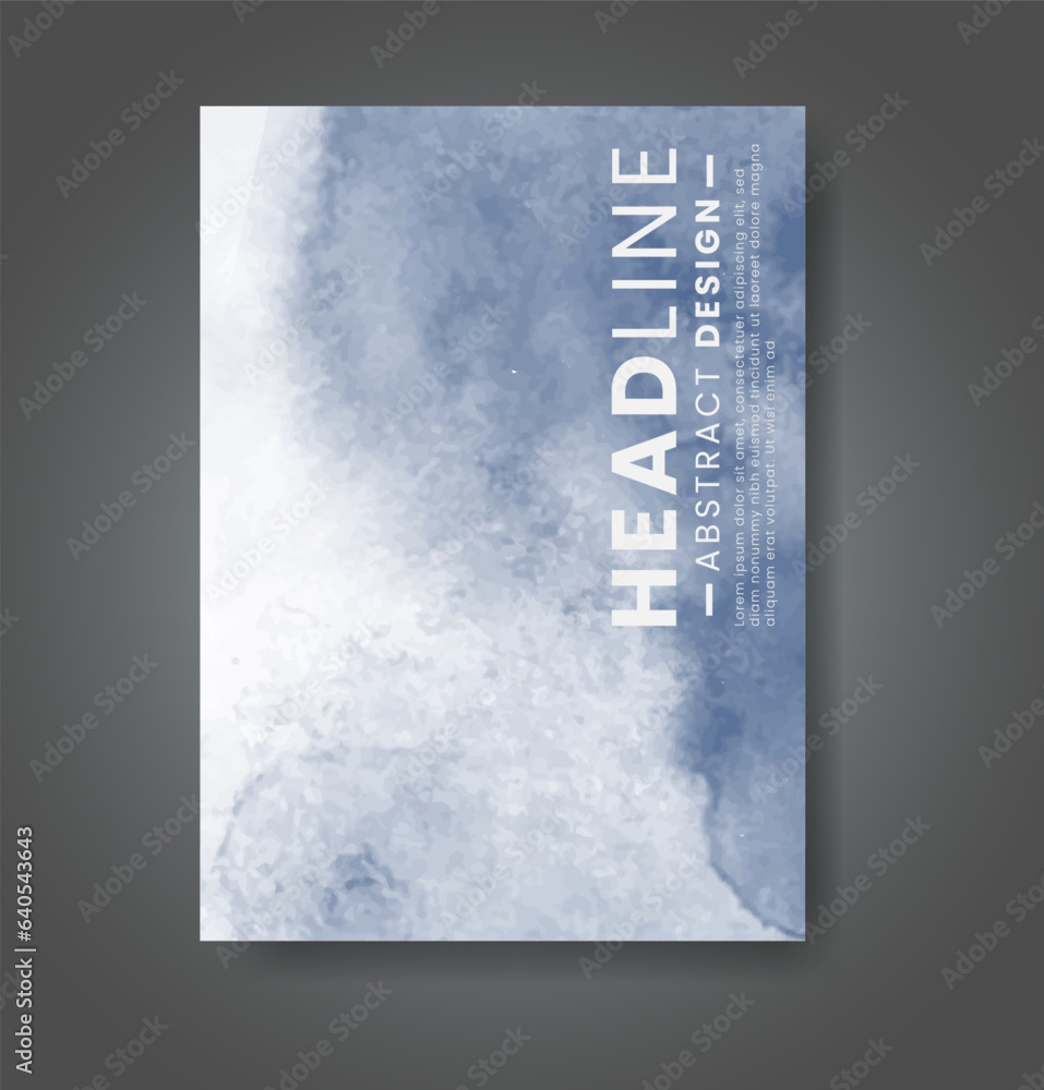 Cover template with watercolor background. Design for your cover, date, postcard, banner, logo.