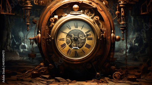 Rusted clocks unveiling glimpses of alternate realities | generative ai