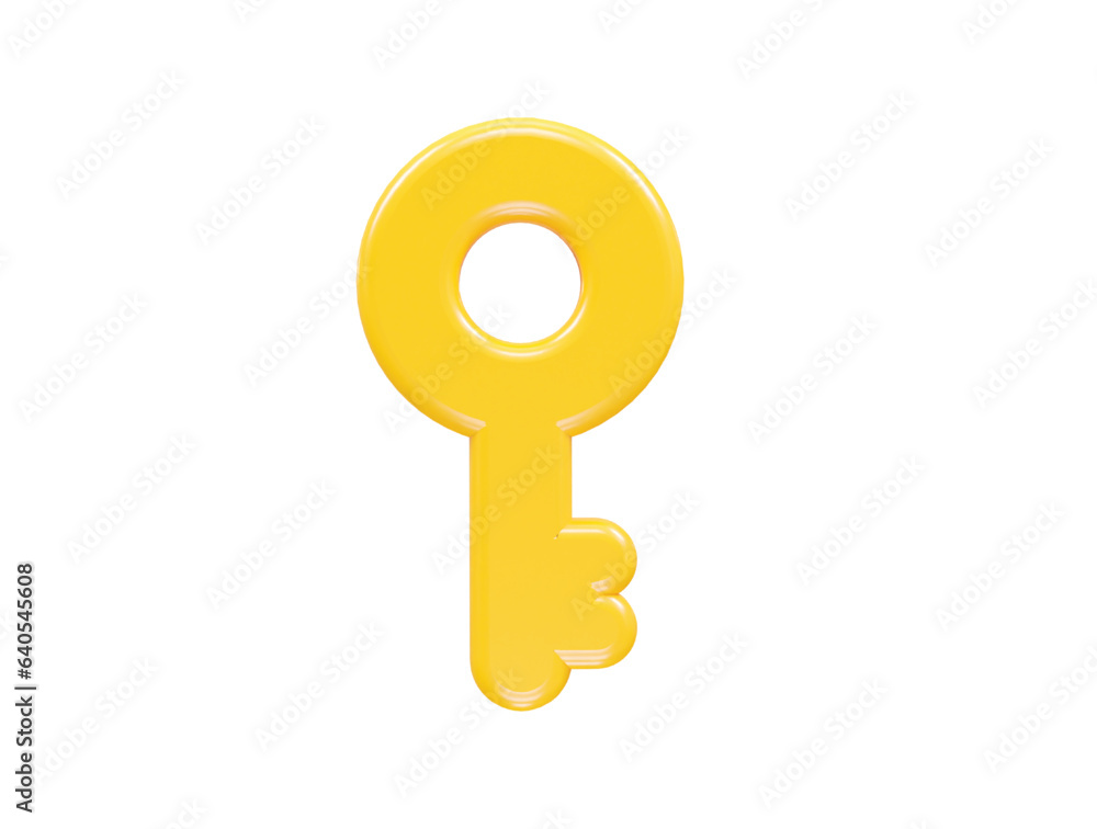 Key icon 3d rendering vector illustration transparent element Key icon 3d rendering vector illustration transparent element