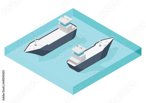 Boat isometric. illustrator vector