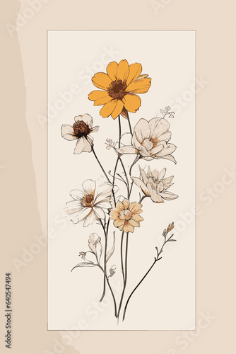 A_vibrant_minimalist_drawing_of_flowers
