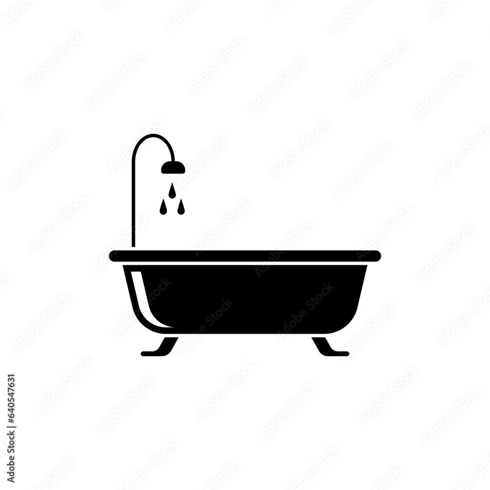 Bathtub Icon. Tub, Lavatory Symbol. Bathtub Icon. Tub, Lavatory Symbol.