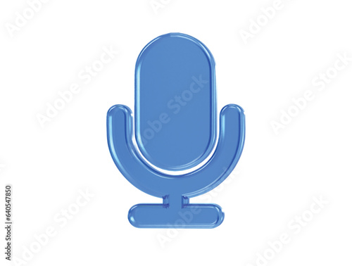 Microphone icon 3d rendering illustration vector