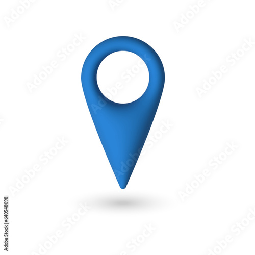 3D Pointer pin location symbol. Blue marker icon sign. checkpoint icon vector. 