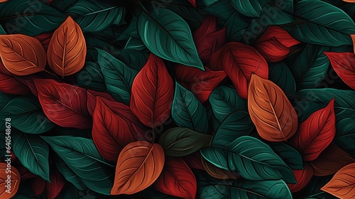 Leaves seamless pattern. Also great as a versatile backdrop or wallpaper.